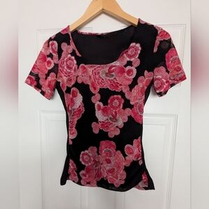🎈DKNY - Women's Mesh Fabric Top With Rushing At The Waist